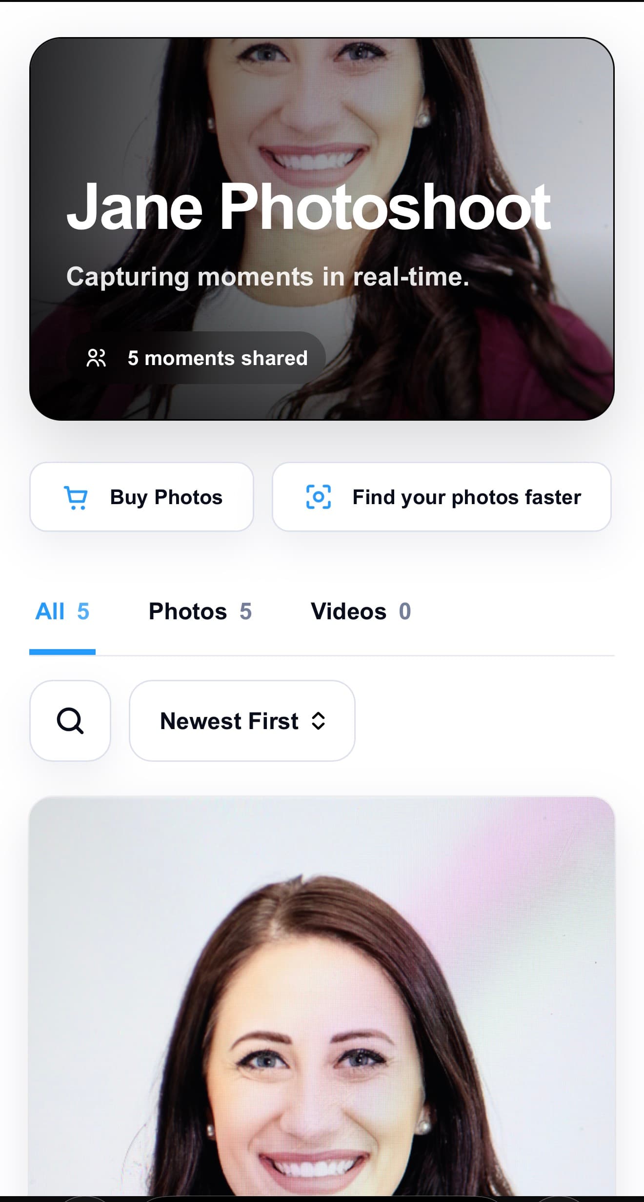 IR Studio Live wall with AI face search